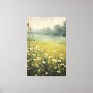 Lienzo Muted Meadow Resumen Pintura de aceite de flores s