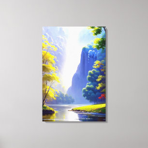 Lienzo Muy Hermoso Paisaje De Naturaleza Serena Pintura