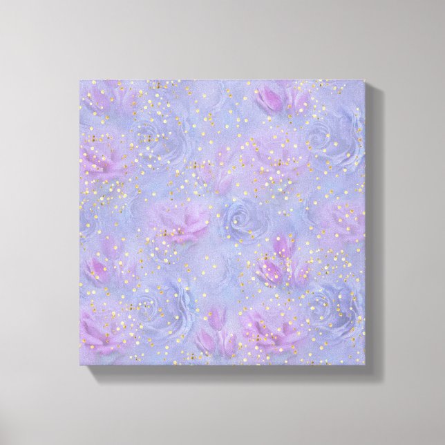 Lienzo Muy peri acuarela, Rosas, tulipanes (Anverso)