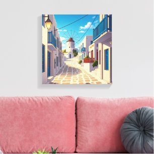 Lienzo Mykonos Path Greece Cyclades Travel
