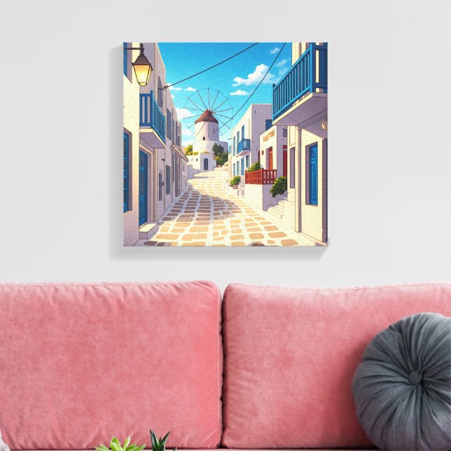 Lienzo Mykonos Path Greece Cyclades Travel (Insitu (Sala de estar))
