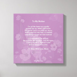 Lienzo MyPoetTree, a mi madre,