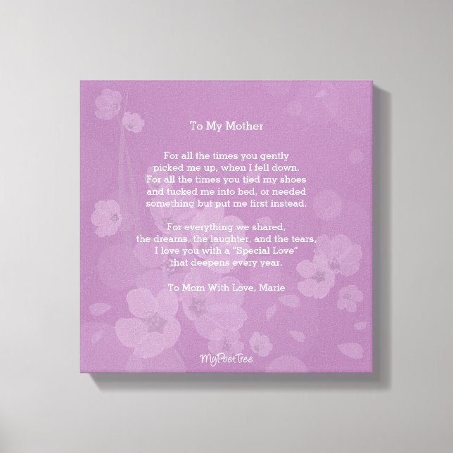 Lienzo MyPoetTree, a mi madre, (Anverso)