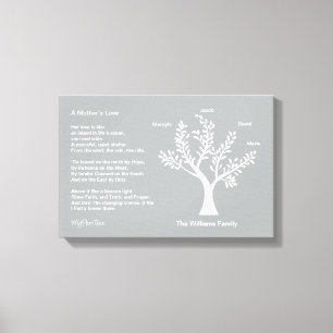 Lienzo MyPoetTree, árbol de familia con el poema para la