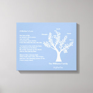 Lienzo MyPoetTree, árbol de familia con el poema para la
