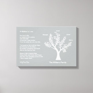 Lienzo MyPoetTree, árbol familiar con poema para mamá