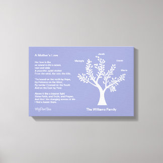 Lienzo MyPoetTree, árbol familiar con poema para mamá