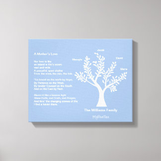Lienzo MyPoetTree, árbol familiar con poema para mamá