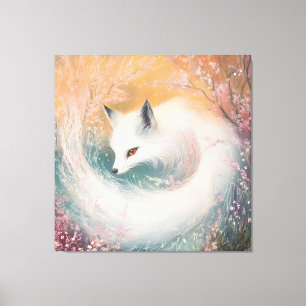 Lienzo Mystic Bloom Spring Fox Watercolor