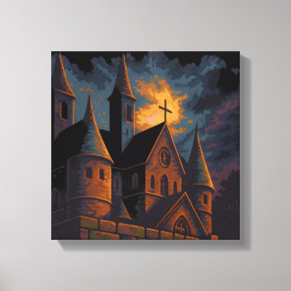 Lienzo Mystic Gothic Castle Under Moonlight