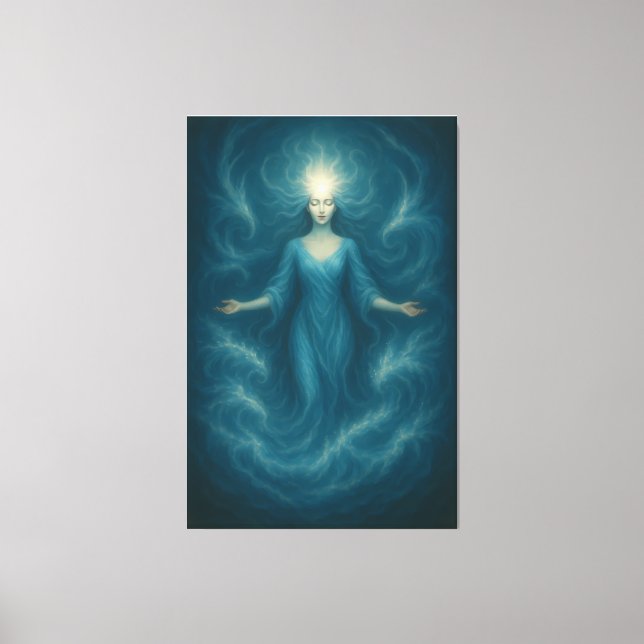 Lienzo Mystic Light Goddess – Ethereal Divine Energy Art (Anverso)