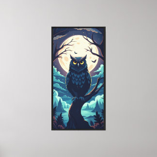 Lienzo Mystic Moonlit Owl Vector Art