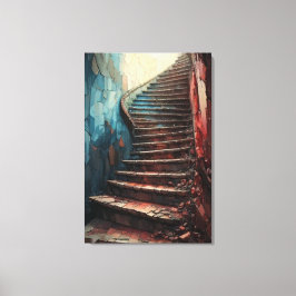 Lienzo Mystic Stairway to Light – Surreal Textured Ruins 