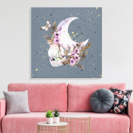 Lienzo Mystical Boho Lavender Anemone Moon