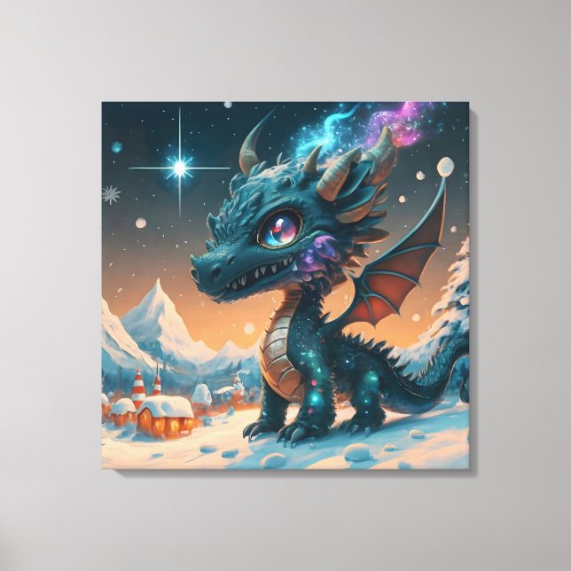 Lienzo Mystical Chibi Dragon Winscape (Anverso)