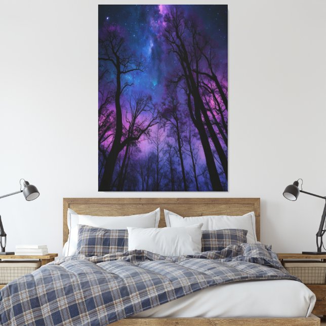 Lienzo Mystical Cosmic Forest Canvas Wall Art - Dreamy (Insitu(Dormitorio))