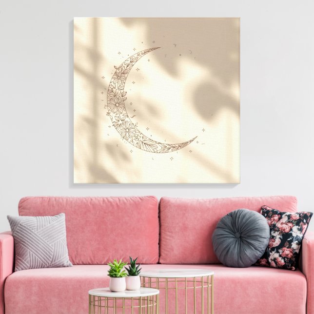 Lienzo Mystical Moon Wall Art | Celestial Night Sky  (Insitu (Sala de estar))