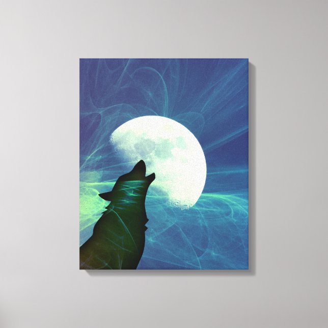 Lienzo Mystical Night Sky Wolf Decor (Anverso)