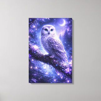 Lienzo Mystical owl in an enchanted forest