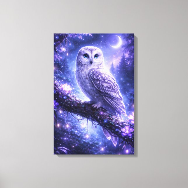 Lienzo Mystical owl in an enchanted forest (Anverso)
