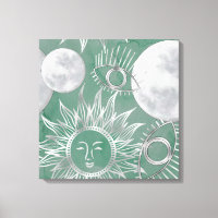 Mystique solar | Duste Green Silver Moon Stars Sun