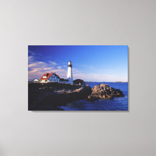 Lienzo NA, EE. UU., Maine. Faro de Portland Head.