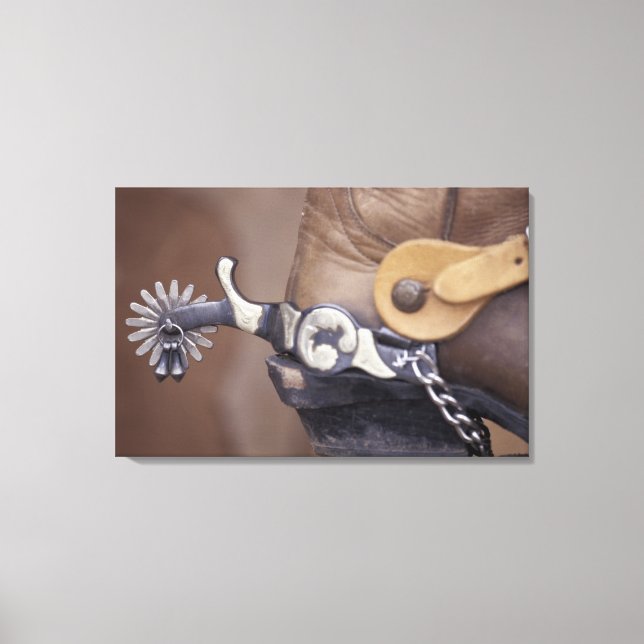 Lienzo NA, EE.UU., Texas, Lubbock Cowboy arranca y espole (Anverso)