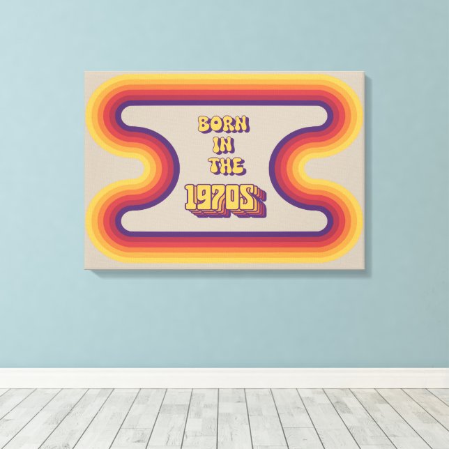 Lienzo Nacido en los años 70, Millennials, Gen X, Año de  (Insitu (piso de madera))