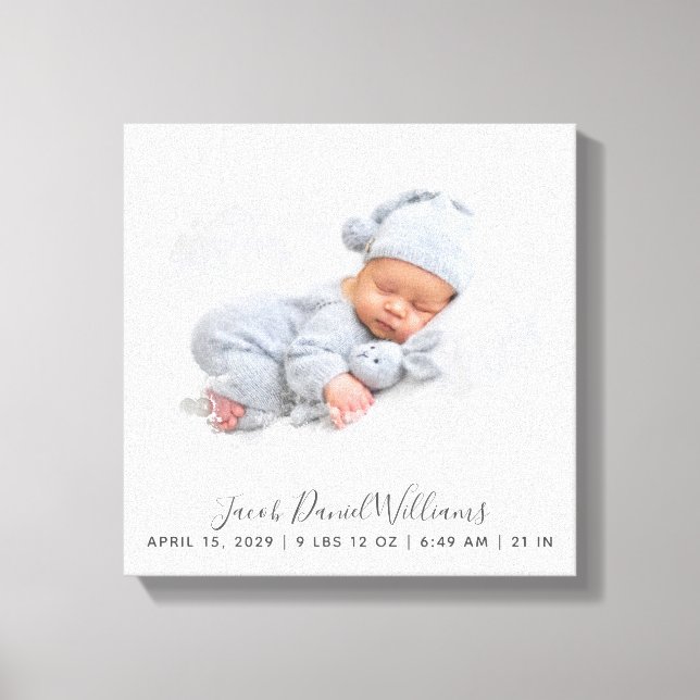 Lienzo Nacimiento de bebé Estadísticas Foto Máscara de re (Anverso)