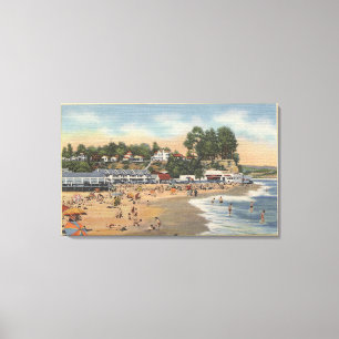 Lienzo Nadadores y Sunbathers en la playa