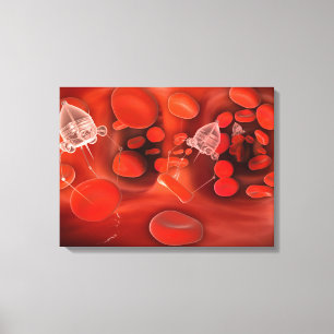 Lienzo Nanobots médico en la circulación sanguínea