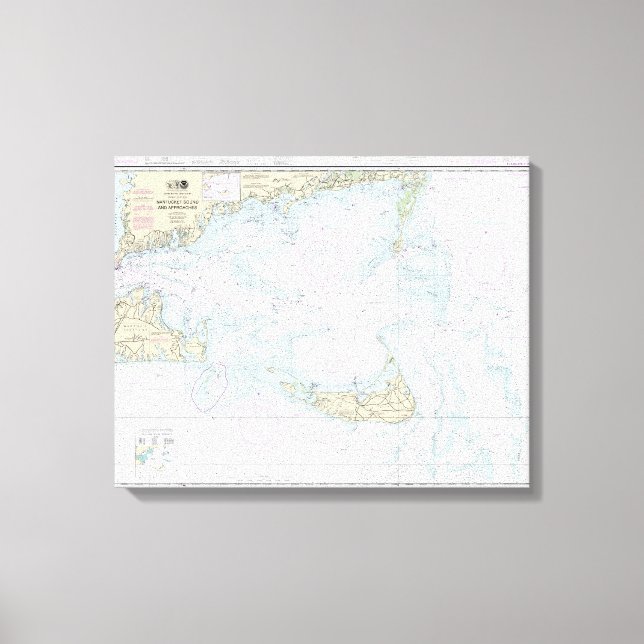 Lienzo Nantucket Sound and Approaches Nautical Chart 1323 (Anverso)