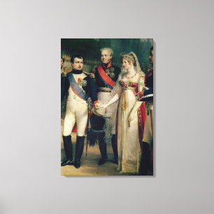 Lienzo Napoleon Bonaparte que recibe a la reina Louisa
