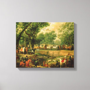 Lienzo Napoleon en una caza en el bosque de Compiegne,