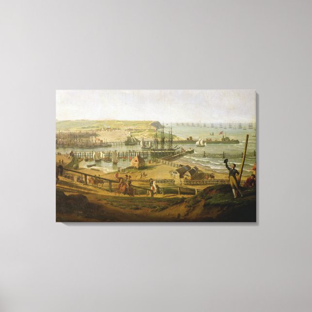 Lienzo Napoleón visitando el campamento de Boulogne (Anverso)