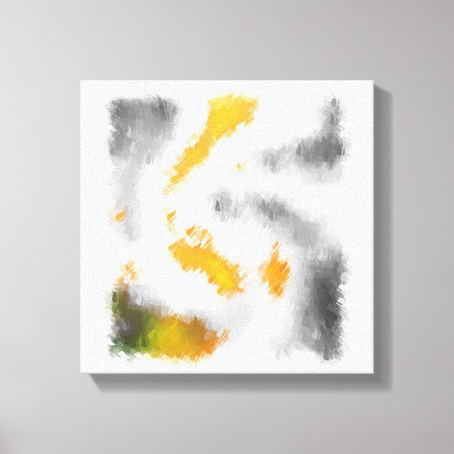 Lienzo Naranja amarillo gris negro negro negro abstracto (Anverso)