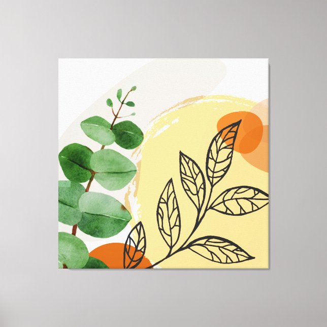 Lienzo Naranja Botánico Boho Green (Anverso)