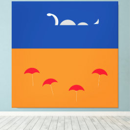 Lienzo Naranja Brillante Cute  Vivid Blue Beach