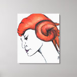 Lienzo Naranja de Tangerine Haired Mujer Retrato Pop Art<br><div class="desc">El arte original se hizo con marcadores y lápices de colores. Inspiradas por mujeres hermosas con opciones inusuales en color de pelo.</div>