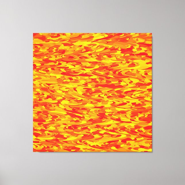 Lienzo Naranja del patrón abstracto amarillo rojo (Anverso)
