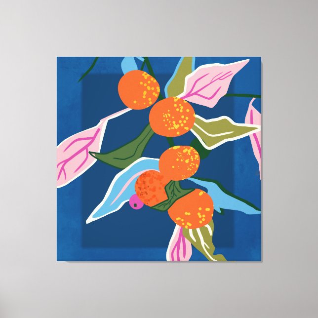 Lienzo Naranja exuberante Botánicos (Anverso)