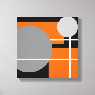 Lienzo Naranja Gris Negro Blanco Moderno - Lona EnvueltA