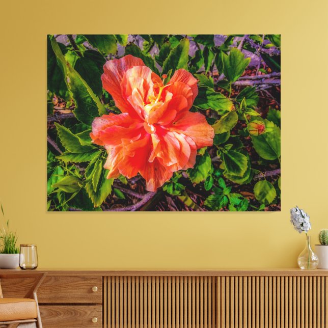Lienzo Naranja Hibiscus Beauty (Insitu (Sala de estar))