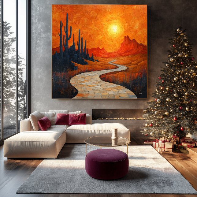 Lienzo Naranja Monocromático Resumen Paisaje del desierto (Subido por el creador)