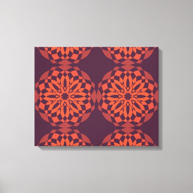Lienzo Naranja morado fresco, único, moderno abstracto de (Anverso)