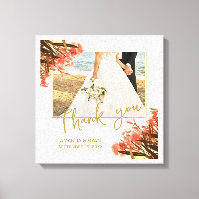 Lienzo Naranja Oleander Flowers Foto Gracias Boda (Anverso)