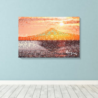 Lienzo Naranja pálido del Monte Fuji III por Rofey