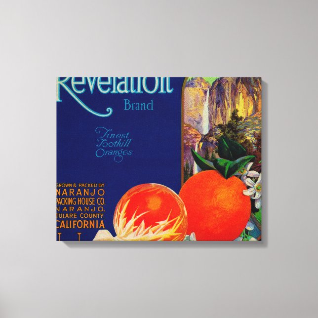 Lienzo Naranja Revelador LabelNaranjo, CA (Anverso)
