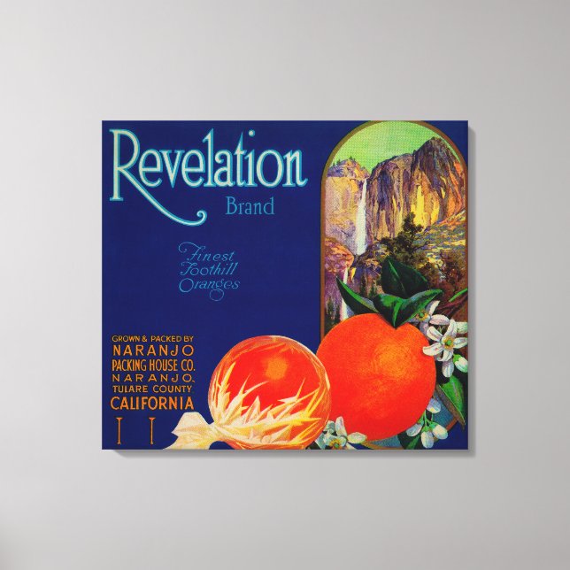 Lienzo Naranja Revelador LabelNaranjo, CA (Anverso)