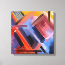 Naranja Rojo Moderno Abstracción Azul Rosa Negro